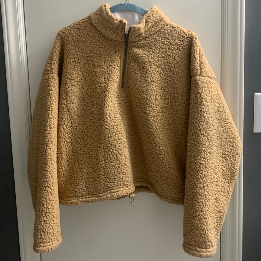AMERICAN EAGLE FLEECE CROP ZIP UP
